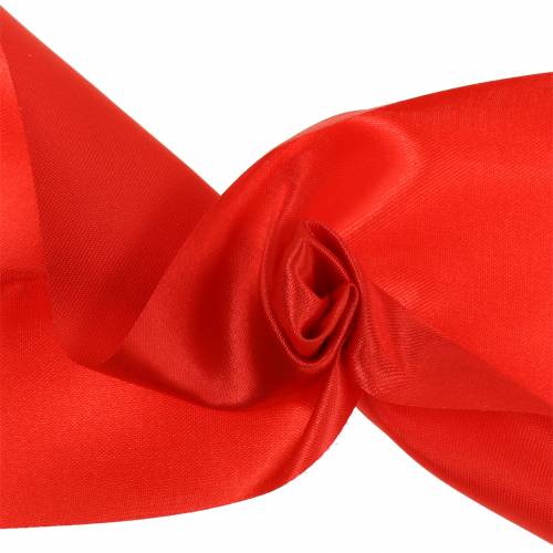 Floristik24 Satijnen lint tafellint rood 100mm 15m