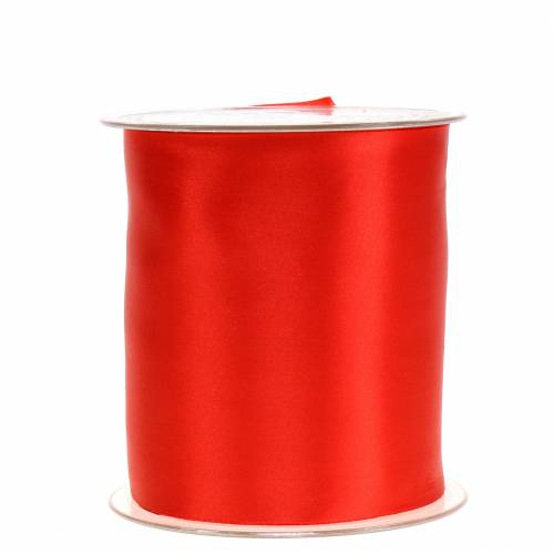 Floristik24 Satijnen lint tafellint rood 100mm 15m