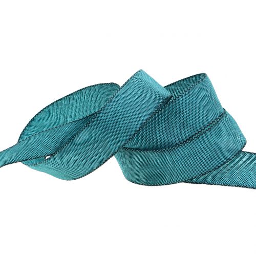 Floristik24 Decoratief lint turkoois 25mm 20m