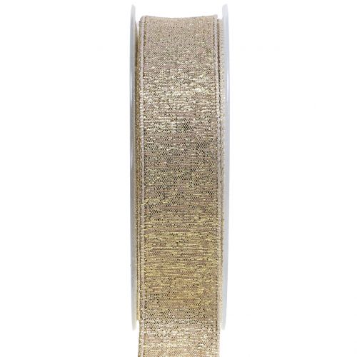 Floristik24 Sierlint met mica goud 25mm 20m