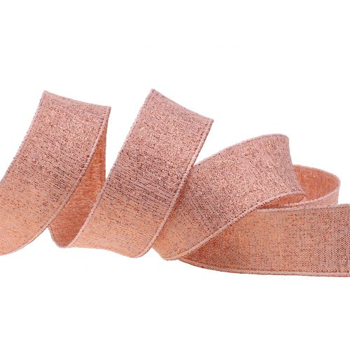 Floristik24 Sierlint met mica koper 25mm 20m