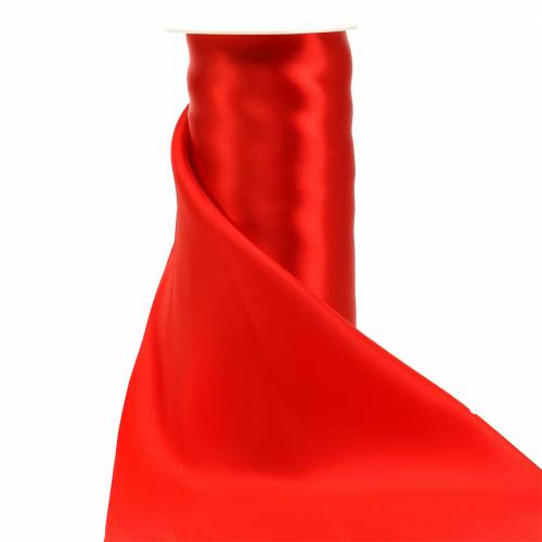 Floristik24 Satijnlint tafellint rood 200mm 10m