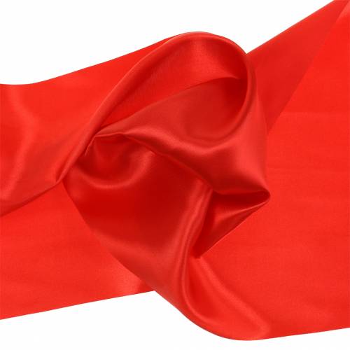 Floristik24 Satijnlint tafellint rood 200mm 10m