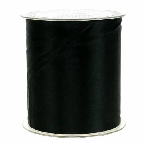Floristik24 Satijn tafellint zwart 100mm 15m
