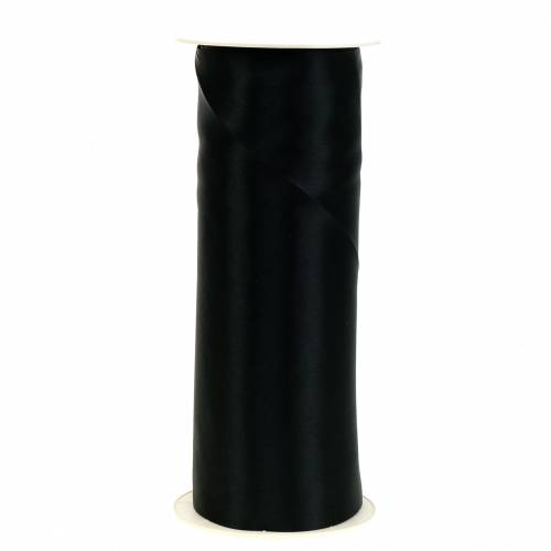 Floristik24 Satijnen lint tafellint zwart 200 mm 10 m