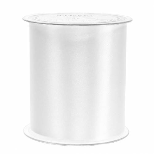 Floristik24 Satijnen lint tafellint wit 100mm 15m