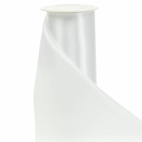 Floristik24 Satijnlint tafellint wit 200mm 10m