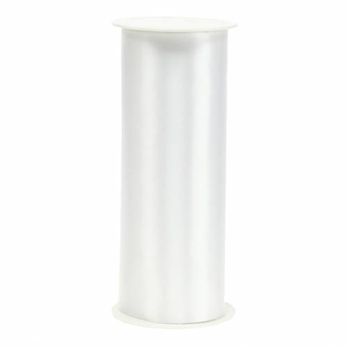 Floristik24 Satijnlint tafellint wit 200mm 10m