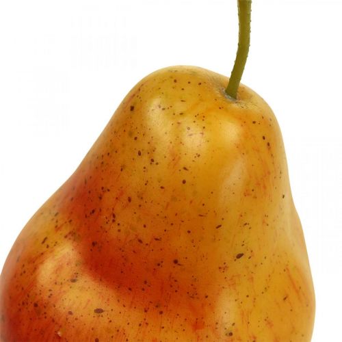 Floristik24 Deco peer geel rood, deco fruit, eetpop 12,5cm