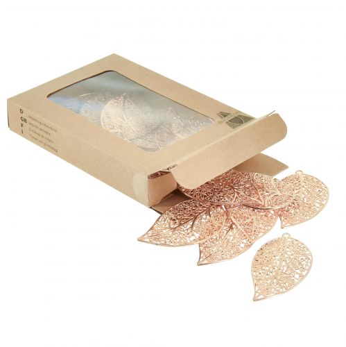 Artikel Decoratieve bladeren om op te hangen metalen decoratie goud 5,5 cm 24 st