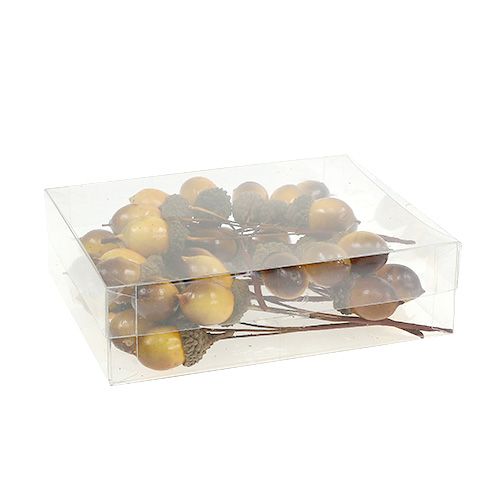 Floristik24 Decoratieve eikel op draad 4cm L12cm 36st