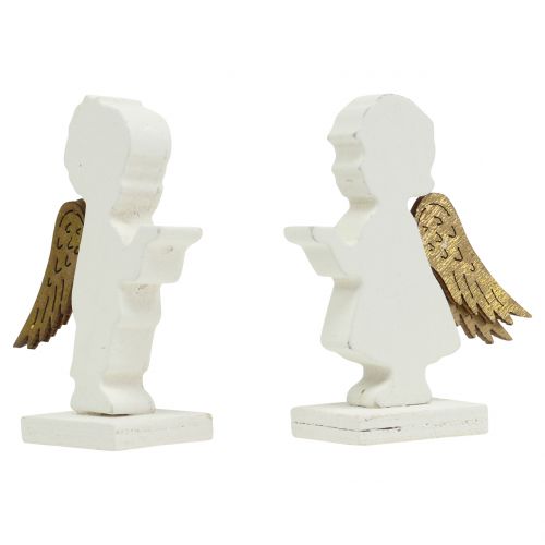 Floristik24 Decoratieve engel wit met gouden vleugel 8,5cm 8st