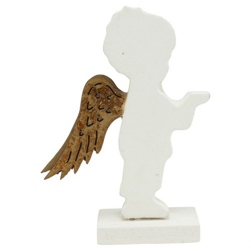 Floristik24 Decoratieve engel wit met gouden vleugel 8,5cm 8st