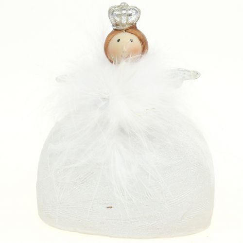 Floristik24 Deco engel wit, zilver 15.5cm 2st