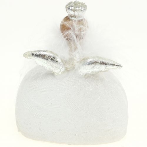 Floristik24 Deco engel wit, zilver 15.5cm 2st