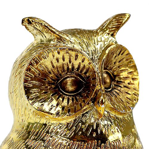 Floristik24 Decoratieve uil goud, glanzend 12cm 4st