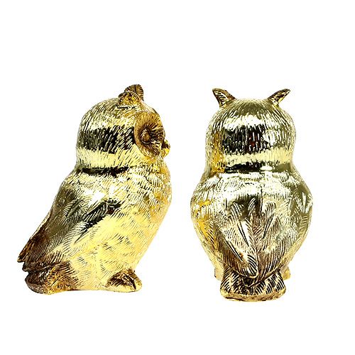 Floristik24 Decoratieve uil goud, glanzend 12cm 4st