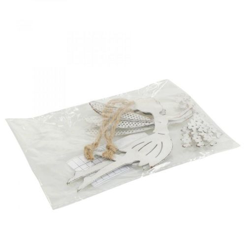 Artikel Decoratieve sprookjesraamdecoratie lente metaal wit elfje 15×10cm 2 st