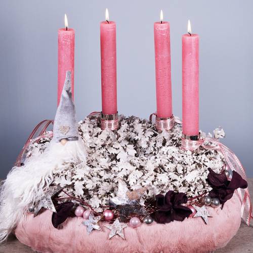 Floristik24 Decoratief bontlint roze 15cm x 200cm