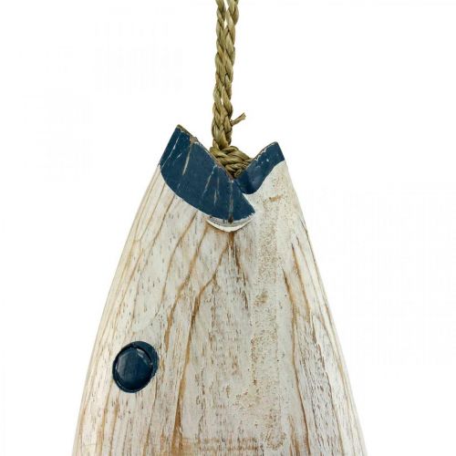 Floristik24 Deco vis hout Houten vis om op te hangen Donkerblauw H57.5cm