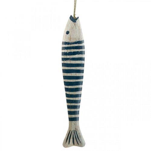 Floristik24 Deco vis hout Houten vis om op te hangen Donkerblauw H57.5cm