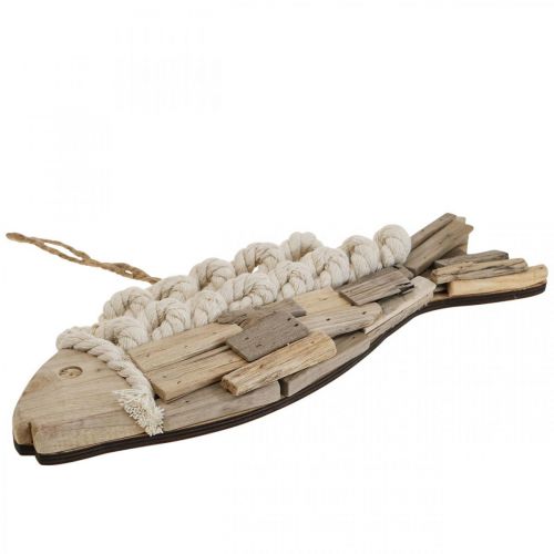 Floristik24 Decoratieve vis gemaakt van drijfhout houten vis natuur maritieme decoratie 31cm