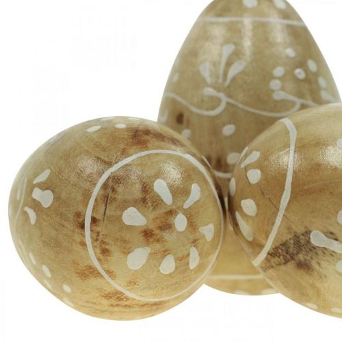 Floristik24 Houten eieren, decoratieve eieren, paaseieren van mangohout 8×5cm 6 st