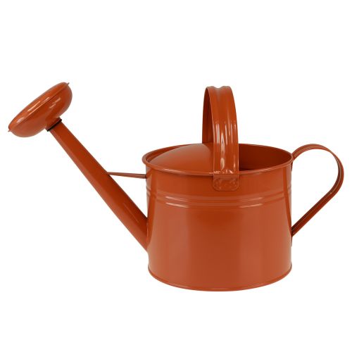 Artikel Decoratieve gieter metalen plantenbak oranje bruin H26cm 5L