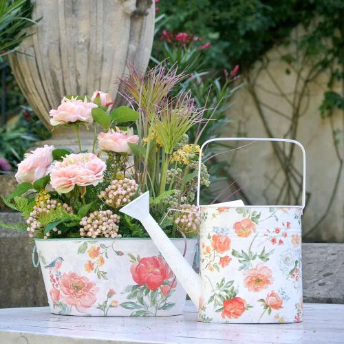 Artikel Decoratieve gieter metalen vintage rozen zomerdecoratie tuin H31.5cm