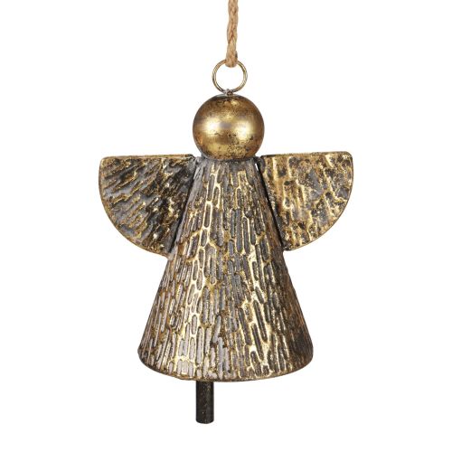 Floristik24 Decoratieve bel Kerstengel, kerstbel decoratie gouden antieke look 21cm