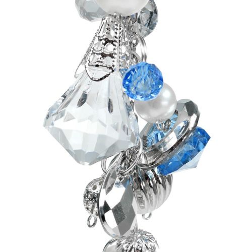 Floristik24 Decoratieve hanger zilver, blauw L 23cm