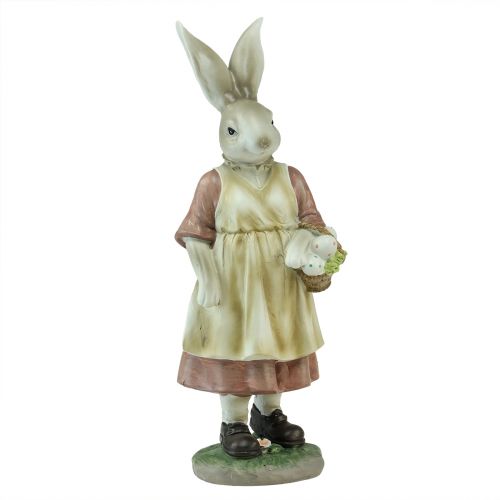 Decoratief konijn vrouwenmand paaseieren decoratief figuur Pasen H37cm