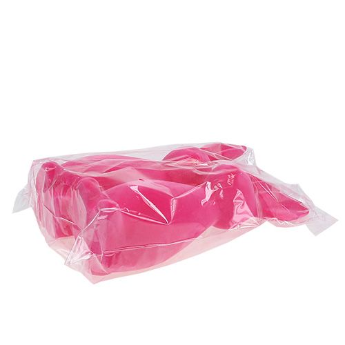 Floristik24 Decoratief konijntje flocked roze 30cm 2st