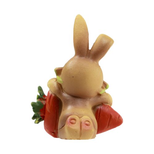 Artikel Decoratief konijntje met wortel Paashaas decoratiefiguren H5,5cm 6st