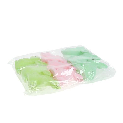 Floristik24 Decoratieve bunny pastel geassorteerde 9,5 cm 9 st