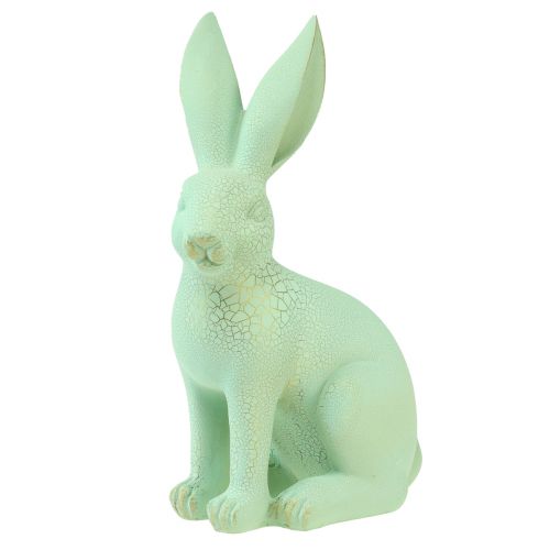 Artikel Decoratief konijn zittend groen pastel goud craquelé vintage 23,5cm