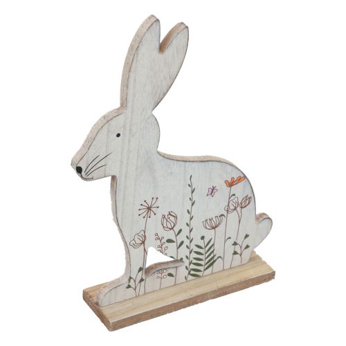 Floristik24 Decoratief konijntje zittend houten konijntje Paashaas hout 26×19,5cm