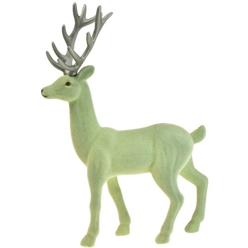 Artikel Decoratief hert rendier sierfiguur kerst groen grijs H37cm