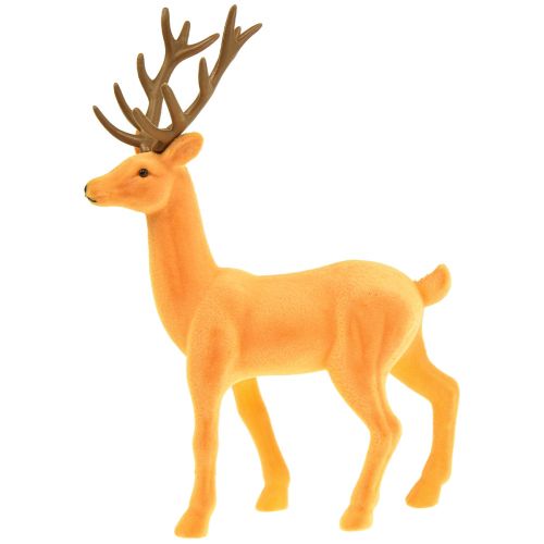 Artikel Decoratief hert rendier geelbruin decoratief figuur geflockt 37cm