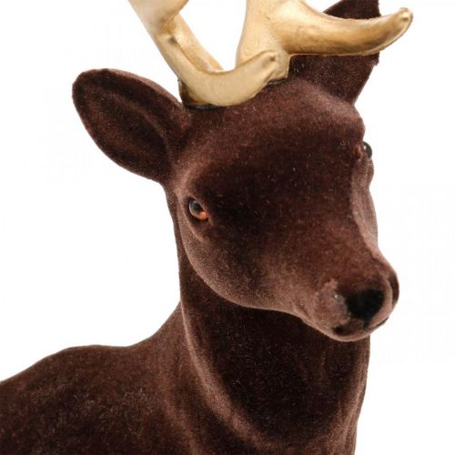 Floristik24 Deco hert groot bruin goud decoratiefiguur kerst 40cm