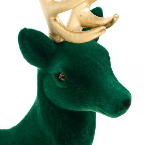 Artikel Deco hert staand groen goud kerstdecoratie figuur 40cm