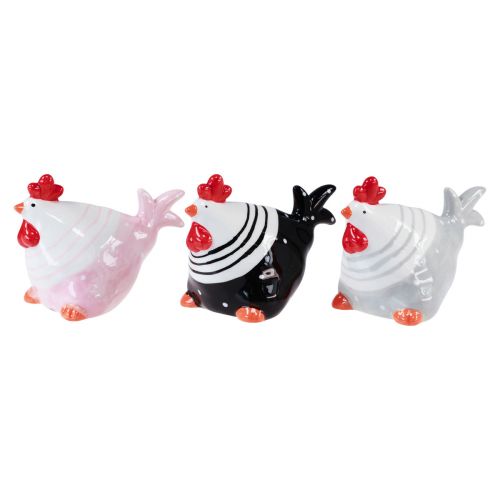 Floristik24 Decoratieve kippen Paasdecoratiefiguren kip 8,5 cm 3 st