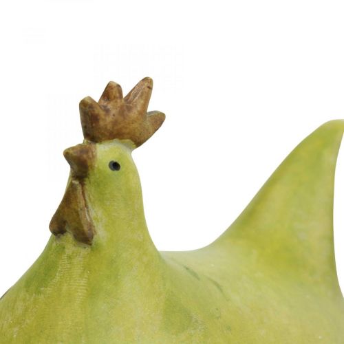 Floristik24 Deco Kip Kleurrijke Paasdecoraties Groen/Geel/Oranje 13cm 3st
