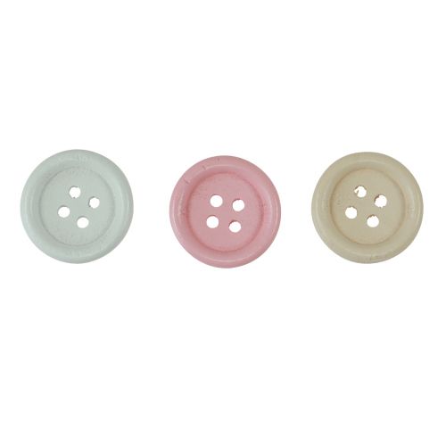 Artikel Decoratieve knopen voor knutselen Hout Ø2cm Crème Roze Wit 210 stuks