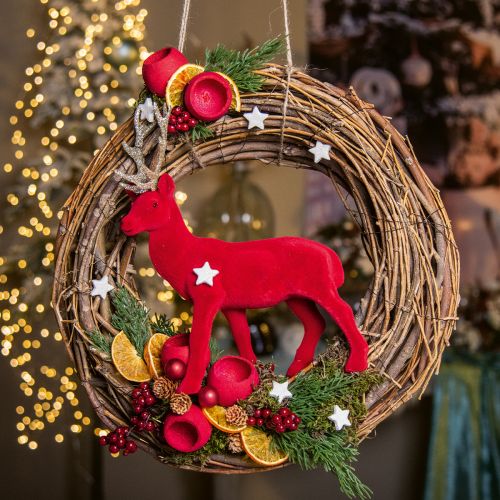 Floristik24 Deco Krans Wijnstok Ø25cm Bruin Natuurlijke krans van twijgen tafeldecoratie