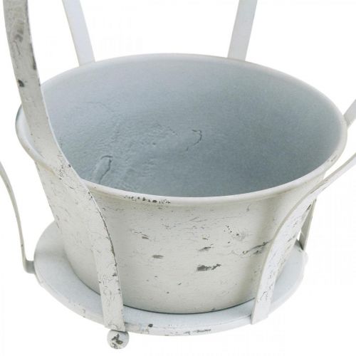 Floristik24 Decoratieve kroon wit shabby chic metalen tuindecoratie set van 3
