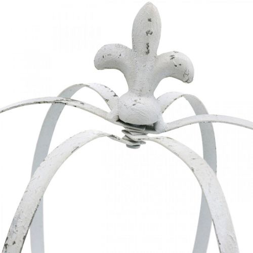 Floristik24 Decoratieve kroon wit shabby chic metalen tuindecoratie set van 3