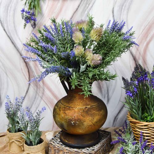 Floristik24 Deco kan antiek look vaas vintage metaal tuindecoratie H26cm