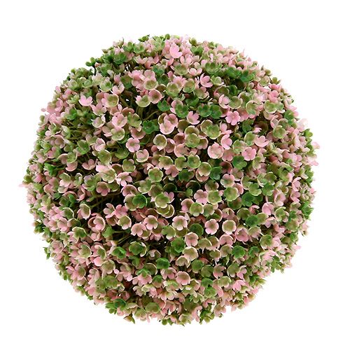 Floristik24 Decoratieve bol roze groene kunstbloembal Ø18cm 1 st