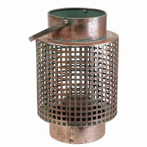 Artikel Decoratieve lantaarn lantaarn metaal met handvat roze Ø18cm H29cm